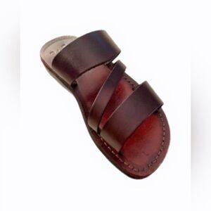 CAMEL Brown Leather Sandals Greek Roman from Israel EUR 37 Comfy Sandals Summer